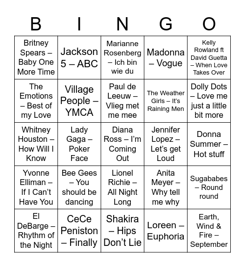 DRAG BINGO CLUB NIGHT Bingo Card