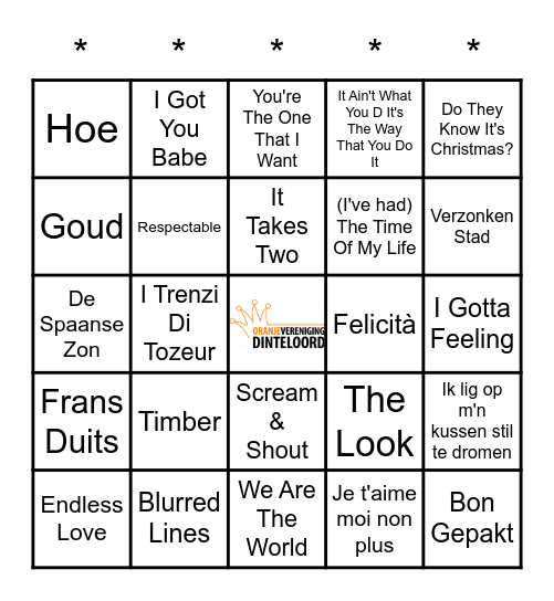 SWiNGO! Bingo Card