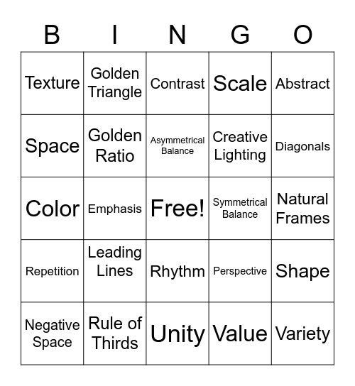 Field Trip Photo Bingo Card