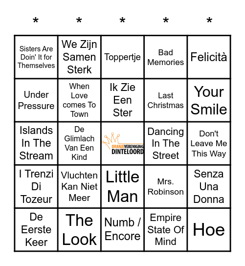 SWiNGO! Bingo Card