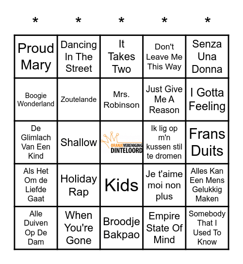 SWiNGO! Bingo Card