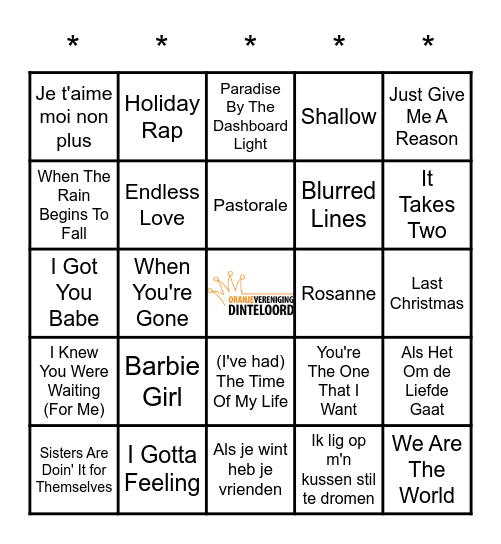 SWiNGO! Bingo Card