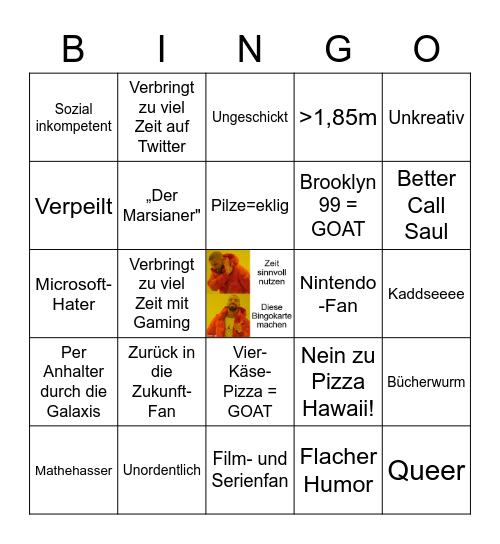 Unkreatives Bingo Card