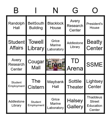 National Student Employment Week Bingo Card
