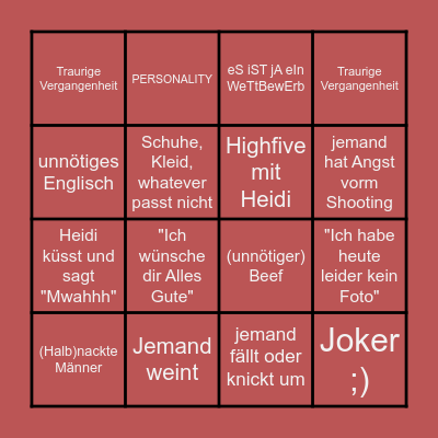 GNTM 2023 Bingo Card