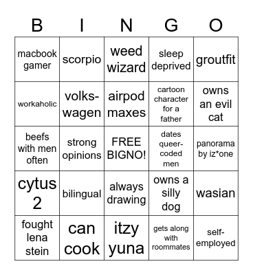seromi bingo Card