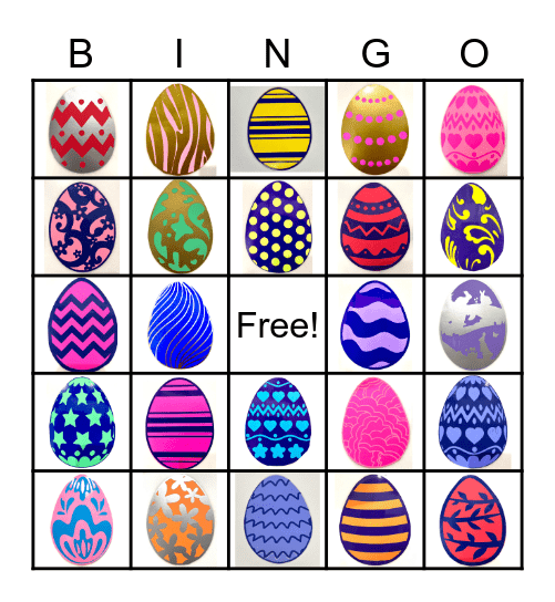 Easter Egg Scavenger Hunt Bingo Card