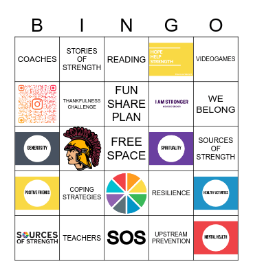 SOURCES OF STRENGTH BINGO Card