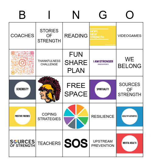 SOURCES OF STRENGTH BINGO Card