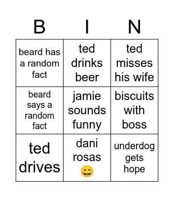 Ted Bingo Card
