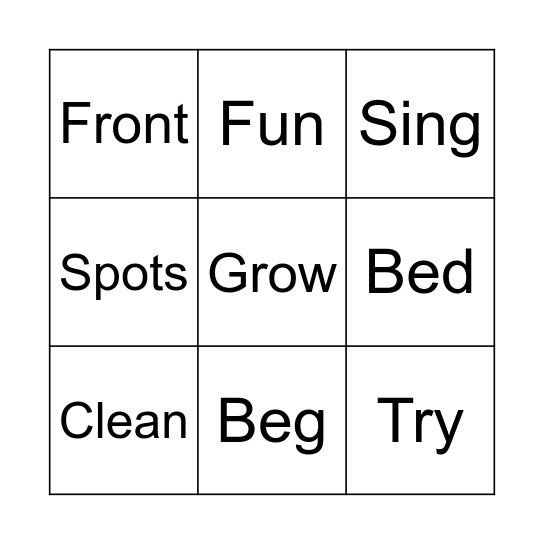 Clifford’s Happy Easter Bingo Card