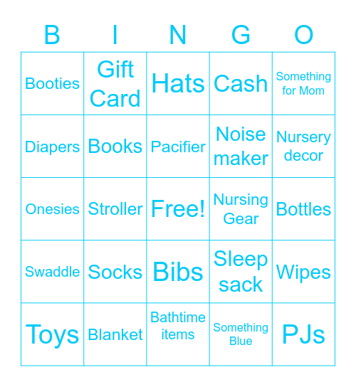 Baby Shower Gift Bingo Card