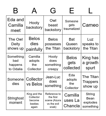 Owl House Finale Bingoo :D Bingo Card