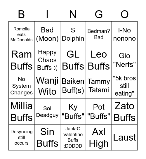 What We Expect Bingo Card