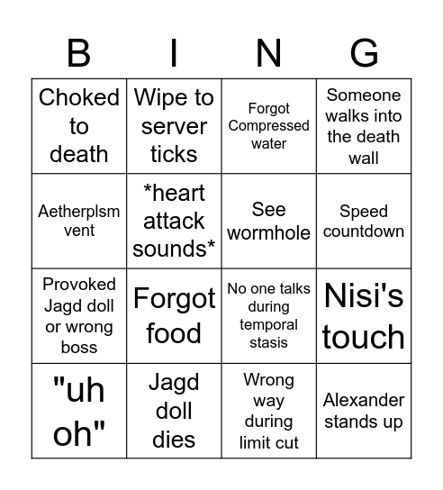 Ducks Tea Bingo Card