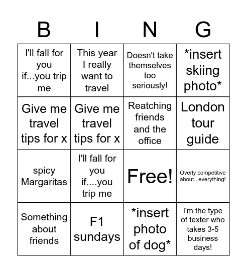 Hinge Bingo Card