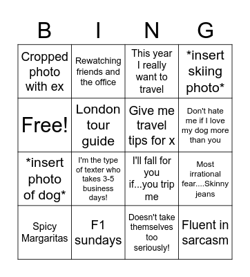 Hinge Bingo Card