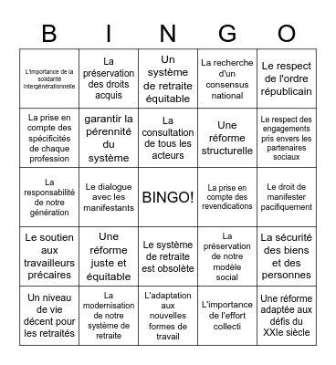 Macretraites Bingo Card