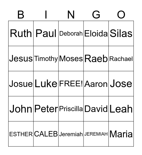 LIDERES, LEVANTAOS ESFORZADOS Bingo Card