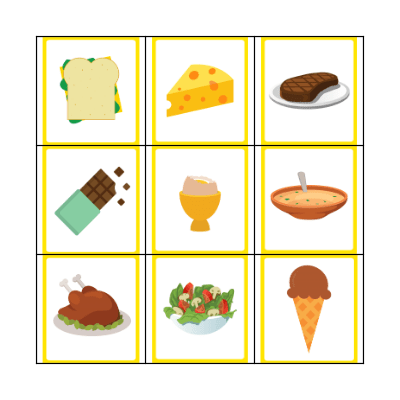 FOOD Bingo Card