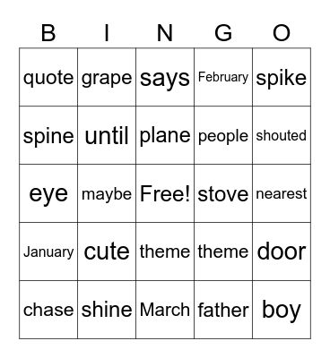 Bingo Card