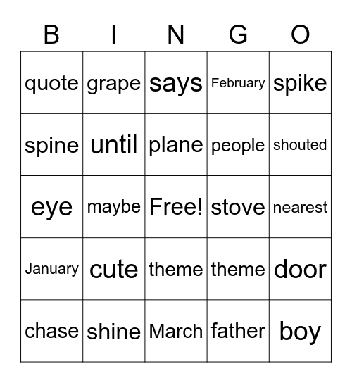 Bingo Card