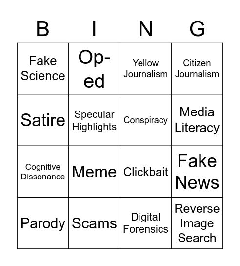 Definition List 6 and 7 (1) Bingo Card