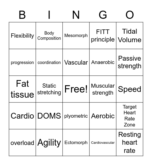 Review Bingo Card