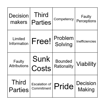 Decision Making, but make it Bingo Card