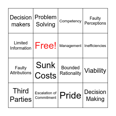 Decision Making, but make it Bingo Card