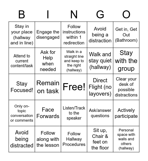Be There, Be Ready Bingo Card
