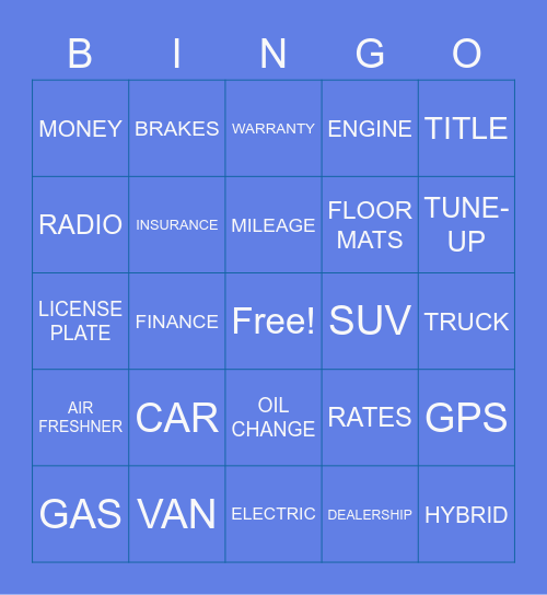 RAINY DAY Bingo Card