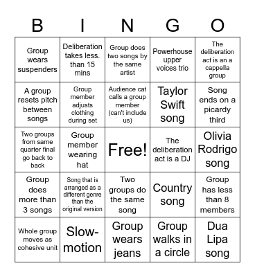 ICCA 2023 Mid-Atlantic Semi-Final Bingo Card