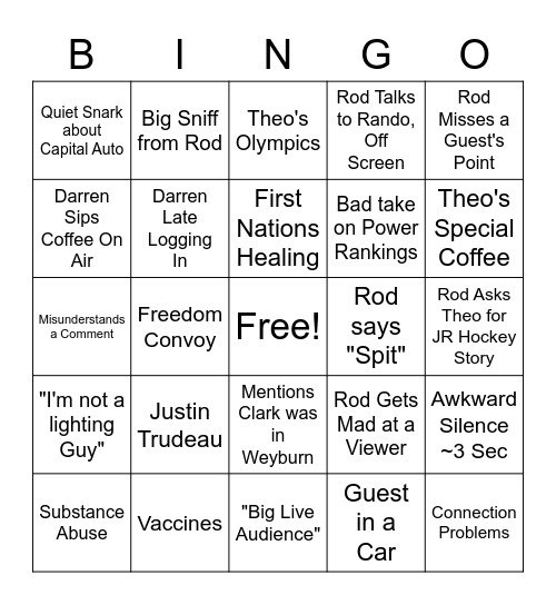 An Obscure Card Bingo Card