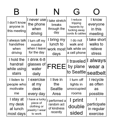 BDS EHS BINGO Card