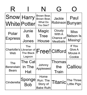 Reading Bingo Card