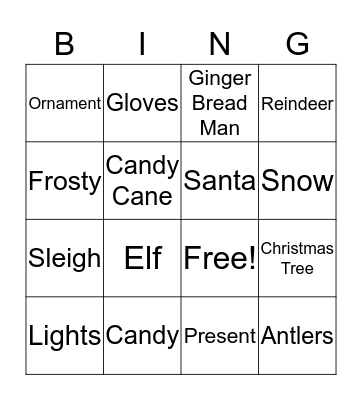 Christmas Bingo Card