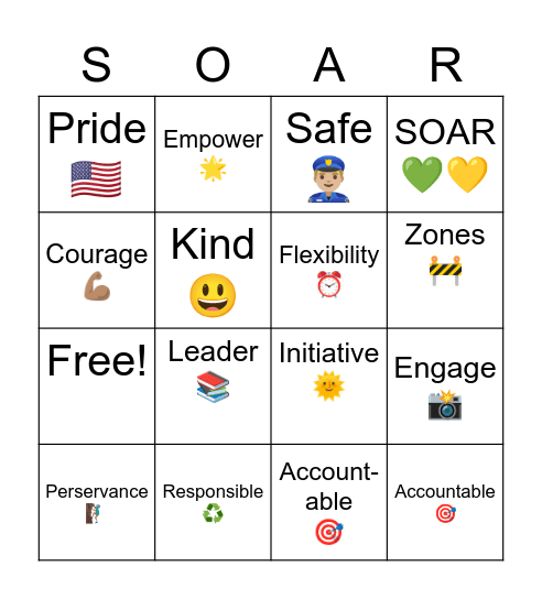 WRE SOAR Bingo! Bingo Card