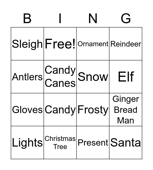 Christmas Bingo Card