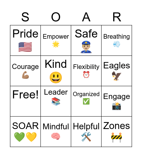 WRE SOAR Bingo! Bingo Card