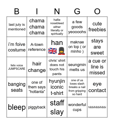 skz in hotlanta <3 Bingo Card