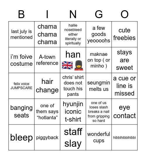 skz in hotlanta <3 Bingo Card