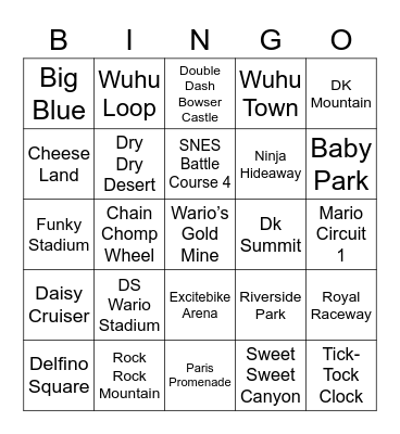 Frosty Round 2 (Mario Kart) Bingo Card