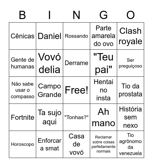 Davi Bingo Card