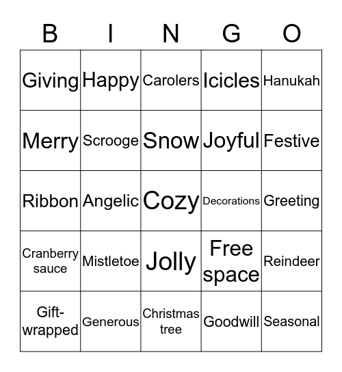 Christmas Bingo Card