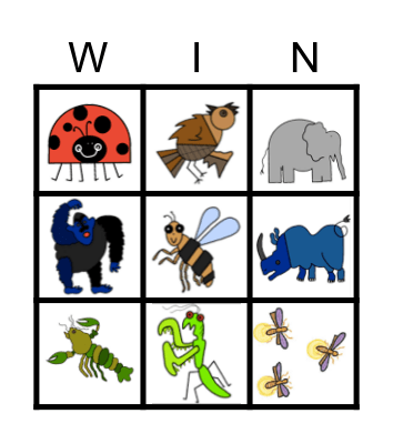 The Grouchy Ladybug Characters Bingo Card