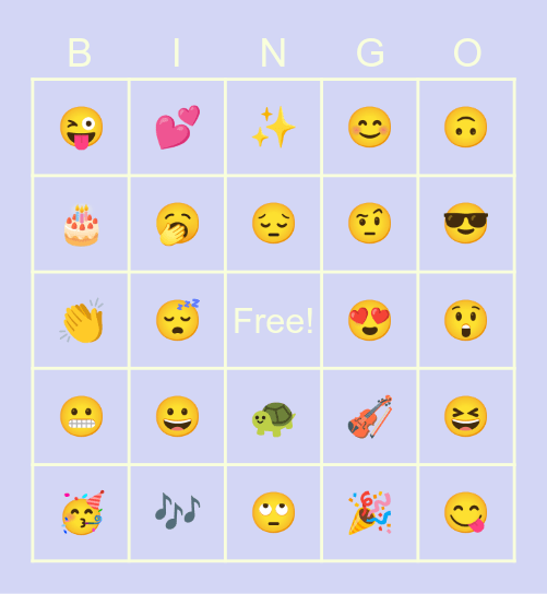 Emoji Bingo Card