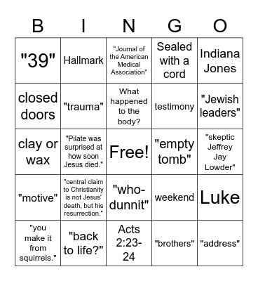 Bingo Wooh! Bingo Card