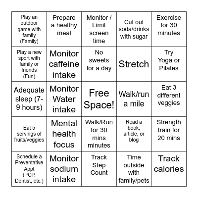 B I N G O Bingo Card