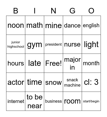MASTER ASL unit 3 Bingo Card